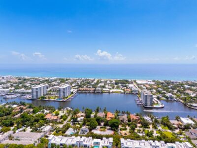 Aerial shot of delray florida